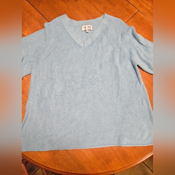 Blue V-Neck Sweater - Picture 1 of 15